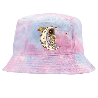 Coffee Loving Space Astronaut Moon Crest Tie-Dyed Bucket Hat