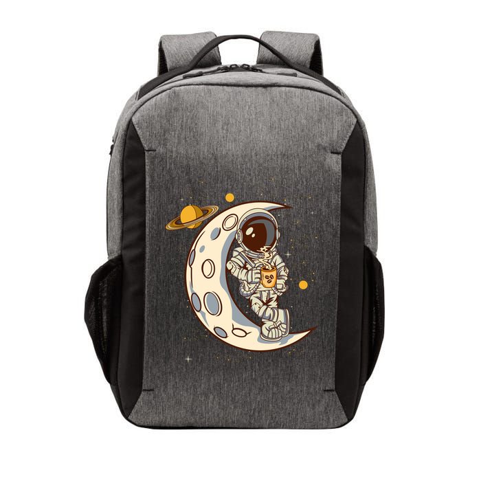 Coffee Loving Space Astronaut Moon Crest Vector Backpack