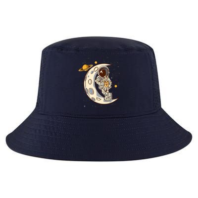 Coffee Loving Space Astronaut Moon Crest Cool Comfort Performance Bucket Hat