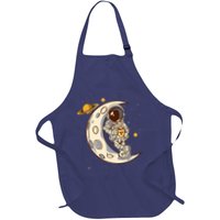 Coffee Loving Space Astronaut Moon Crest Apron