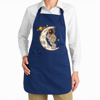 Coffee Loving Space Astronaut Moon Crest Apron