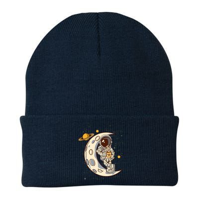 Coffee Loving Space Astronaut Moon Crest Beanie