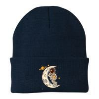 Coffee Loving Space Astronaut Moon Crest Beanie