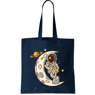 Coffee Loving Space Astronaut Moon Crest Bag