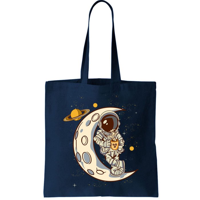 Coffee Loving Space Astronaut Moon Crest Bag