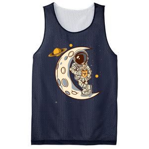 Coffee Loving Space Astronaut Moon Crest Mesh Reversible Basketball Jersey Tank