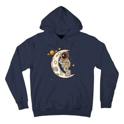 Coffee Loving Space Astronaut Moon Crest Tall Hoodie