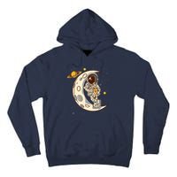 Coffee Loving Space Astronaut Moon Crest Tall Hoodie