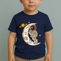 Coffee Loving Space Astronaut Moon Crest Toddler T-Shirt