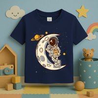 Coffee Loving Space Astronaut Moon Crest Toddler T-Shirt