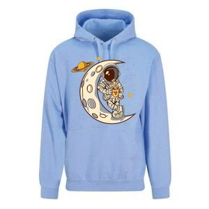 Coffee Loving Space Astronaut Moon Crest Unisex Surf Hoodie