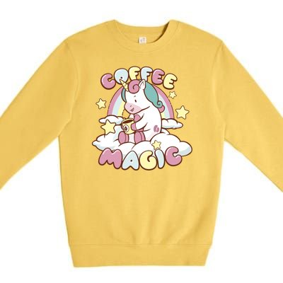 Coffee Magic Unicorn Premium Crewneck Sweatshirt