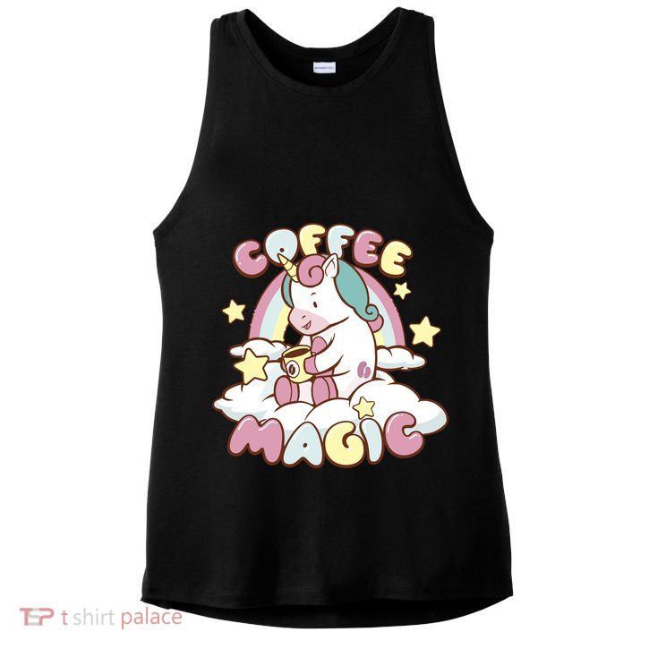 Coffee Magic Unicorn Ladies PosiCharge Tri-Blend Wicking Tank