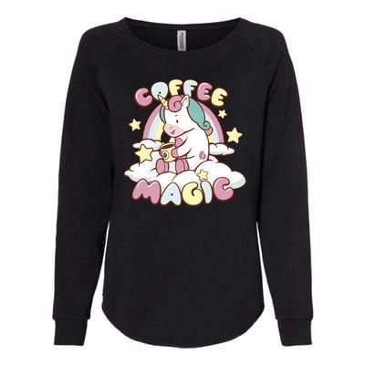 Coffee Magic Unicorn Womens California Wash Sweatshirt