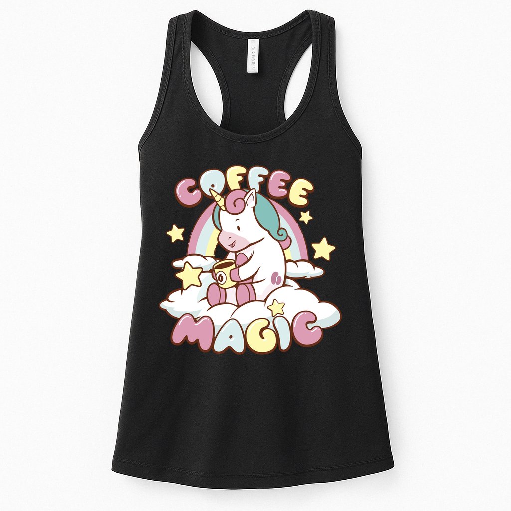 Coffee Magic Unicorn Womens Tank Top