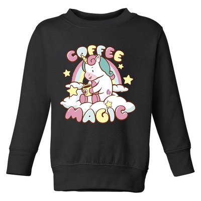 Coffee Magic Unicorn Toddler Sweatshirt
