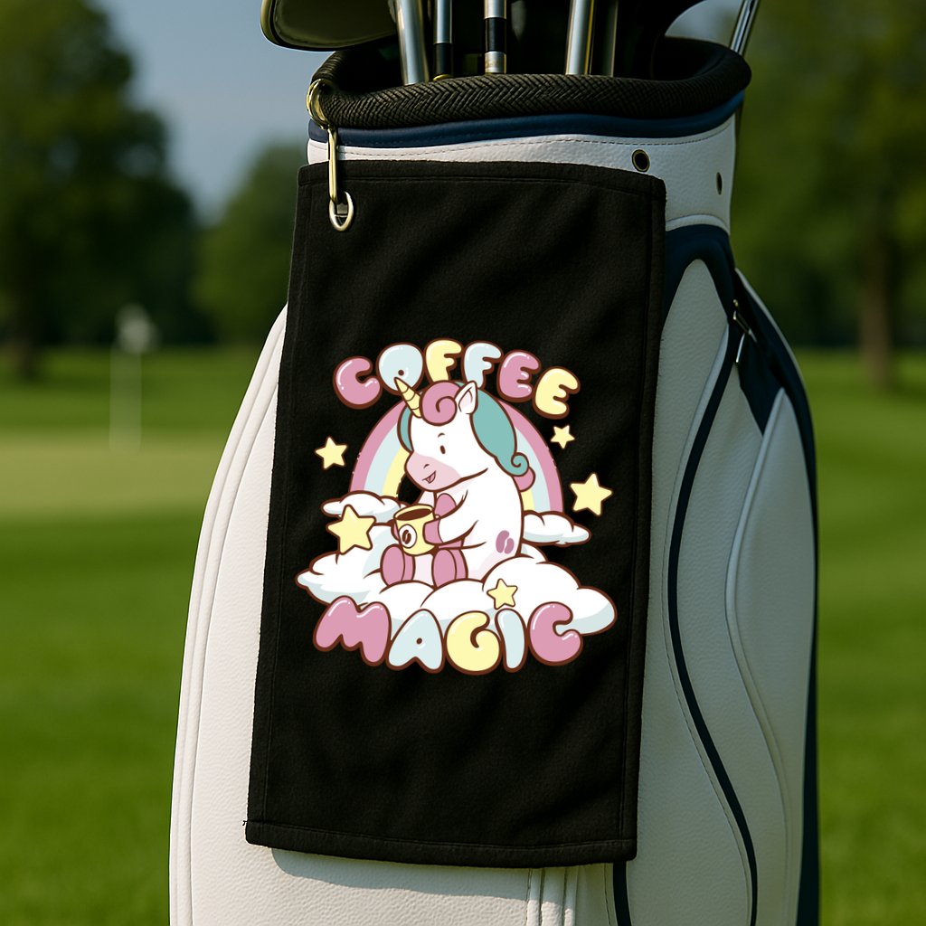 Coffee Magic Unicorn Golf Towel