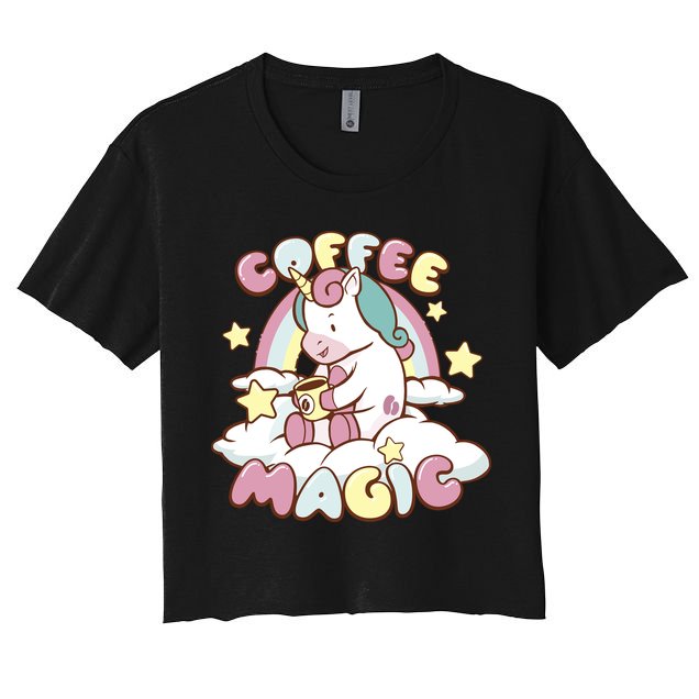 Coffee Magic Unicorn Crop Top