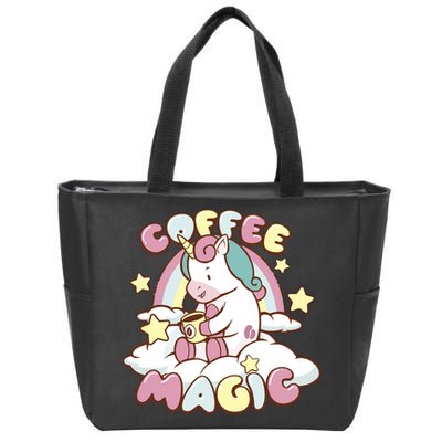 Coffee Magic Unicorn Zip Tote Bag
