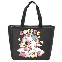 Coffee Magic Unicorn Zip Tote Bag