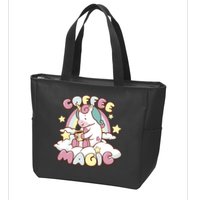 Coffee Magic Unicorn Zip Tote Bag