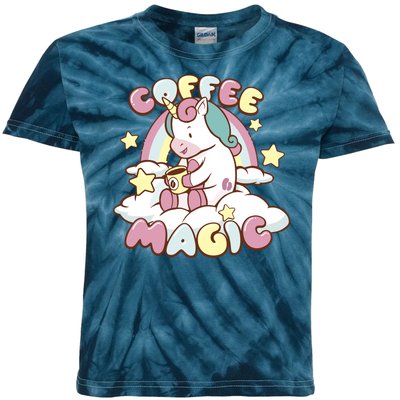 Coffee Magic Unicorn Kids Tie-Dye T-Shirt