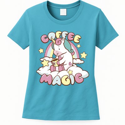Coffee Magic Unicorn Womens T-Shirt