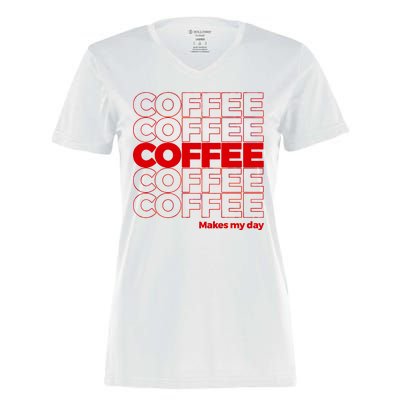 Coffee Makes My Day Thank You Bag Parody Women's Momentum V-Neck T-Shirt