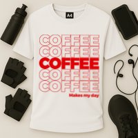 Coffee Makes My Day Thank You Bag Parody Cooling Performance Crew T-Shirt