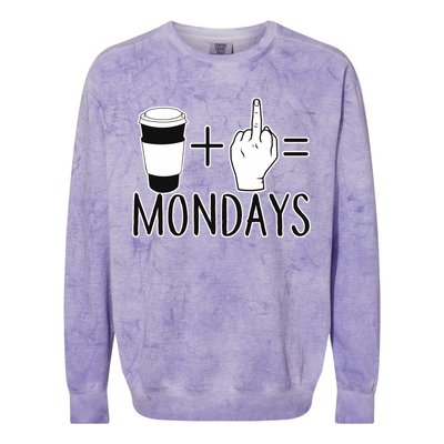 Coffee Plus Middle Finger Equals Monday Colorblast Crewneck Sweatshirt