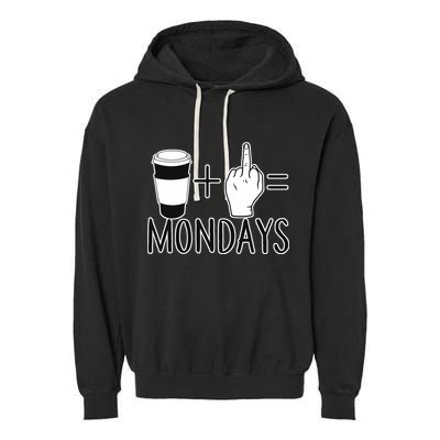 Coffee Plus Middle Finger Equals Monday Garment-Dyed Fleece Hoodie