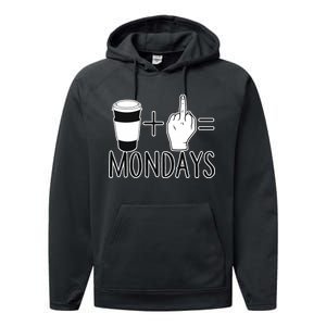 Coffee Plus Middle Finger Equals Monday Performance Fleece Hoodie