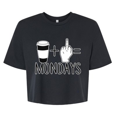 Coffee Plus Middle Finger Equals Monday Bella+Canvas Jersey Crop Tee