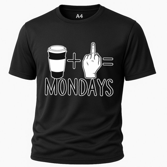 Coffee Plus Middle Finger Equals Monday Cooling Performance Crew T-Shirt