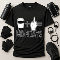 Coffee Plus Middle Finger Equals Monday Cooling Performance Crew T-Shirt