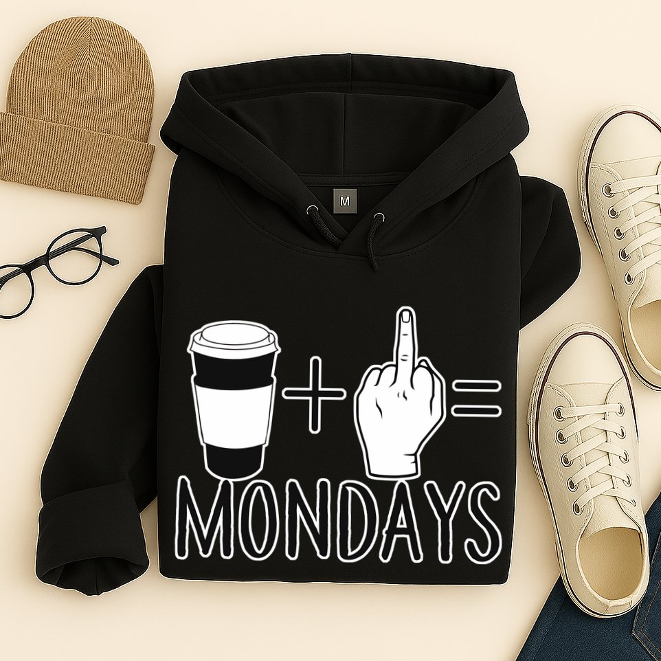 Coffee Plus Middle Finger Equals Monday Hoodie