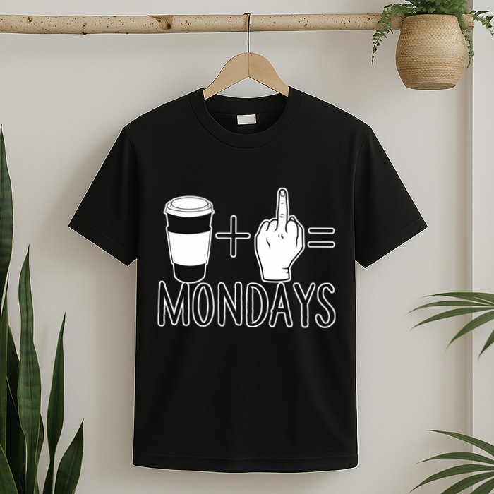 Coffee Plus Middle Finger Equals Monday T-Shirt