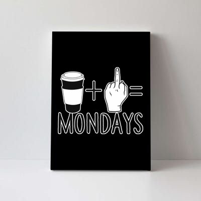 Coffee Plus Middle Finger Equals Monday Canvas