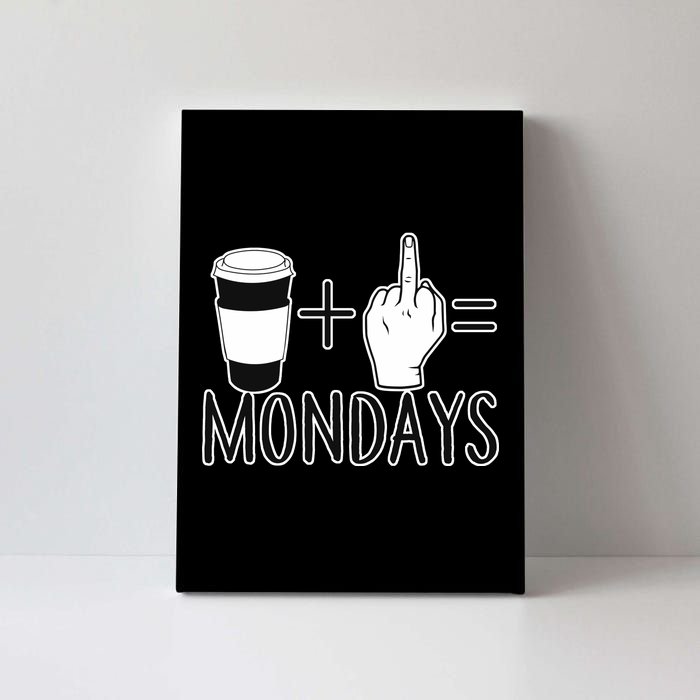 Coffee Plus Middle Finger Equals Monday Canvas