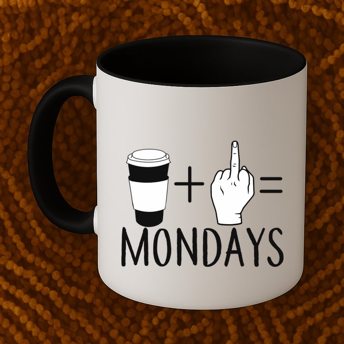 Coffee Plus Middle Finger Equals Monday Mug