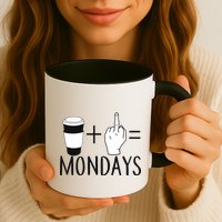 Coffee Plus Middle Finger Equals Monday Mug