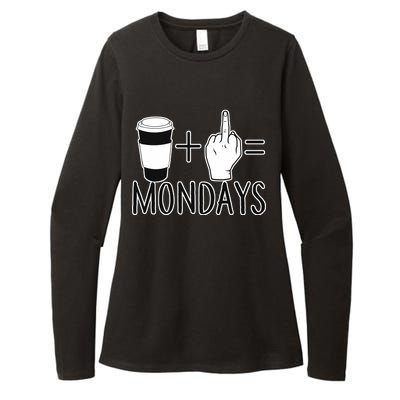 Coffee Plus Middle Finger Equals Monday Womens CVC Long Sleeve Shirt