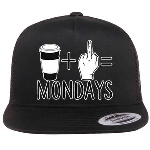 Coffee Plus Middle Finger Equals Monday Flat Bill Trucker Hat