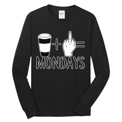 Coffee Plus Middle Finger Equals Monday Tall Long Sleeve T-Shirt