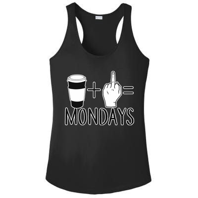 Coffee Plus Middle Finger Equals Monday Ladies PosiCharge Competitor Racerback Tank