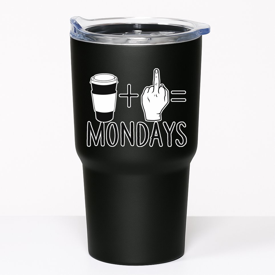 Coffee Plus Middle Finger Equals Monday Tumbler