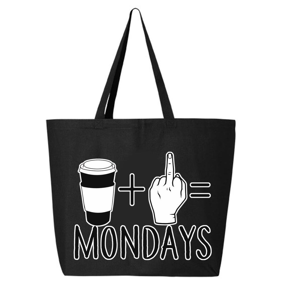 Coffee Plus Middle Finger Equals Monday 25L Jumbo Tote