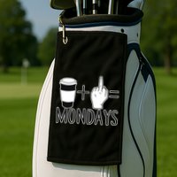 Coffee Plus Middle Finger Equals Monday Golf Towel