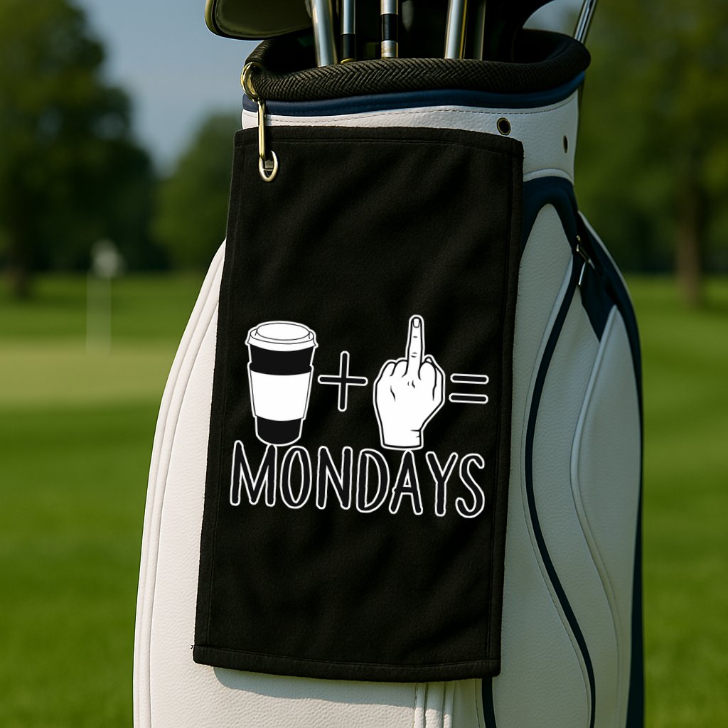 Coffee Plus Middle Finger Equals Monday Golf Towel