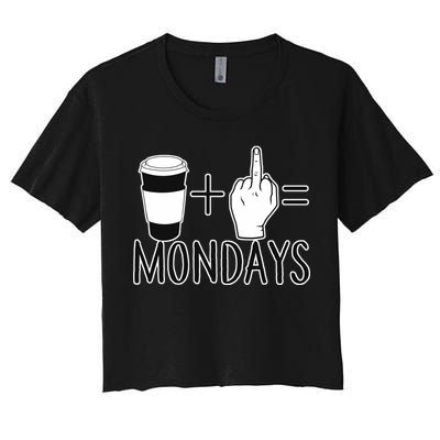 Coffee Plus Middle Finger Equals Monday Women's Crop Top Tee